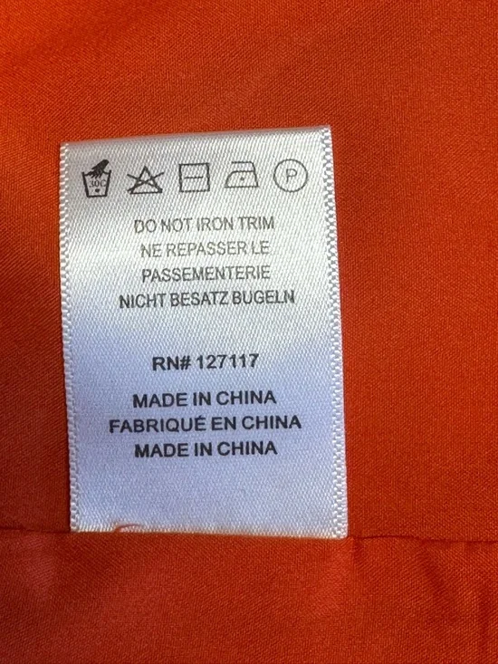 NWT Belle Badgley Mischka Orange Cocktail Dress Crossover Flutter Sleeve - Picture 5 of 11